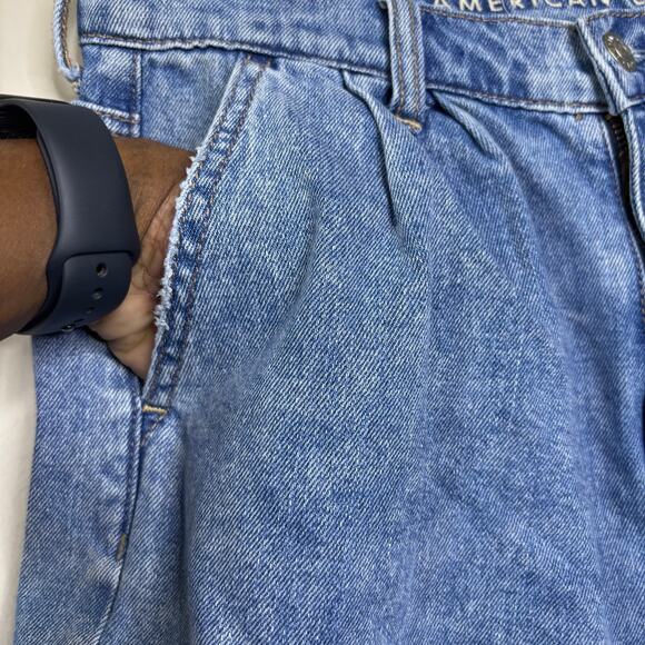 American Eagle Outfitters Mom Shorts Denim Jean High Waist Rise Women's Size 2 - Picture 3 of 7